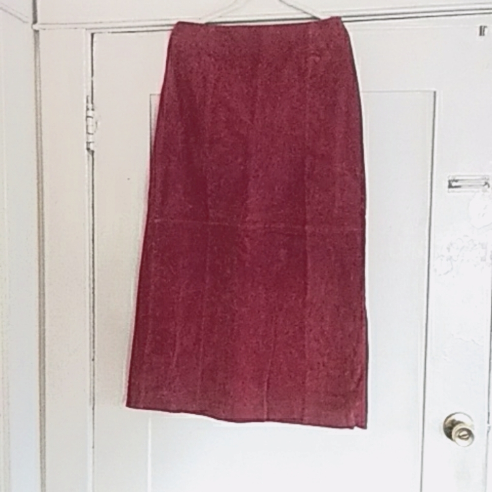 Suede maxi skirt